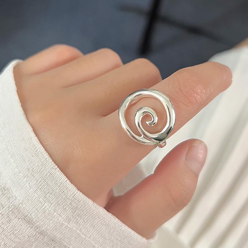 Adjustable Heart Ring: Women's 925 Sterling Silver, Retro Minimalist Style, Index Finger Fashion