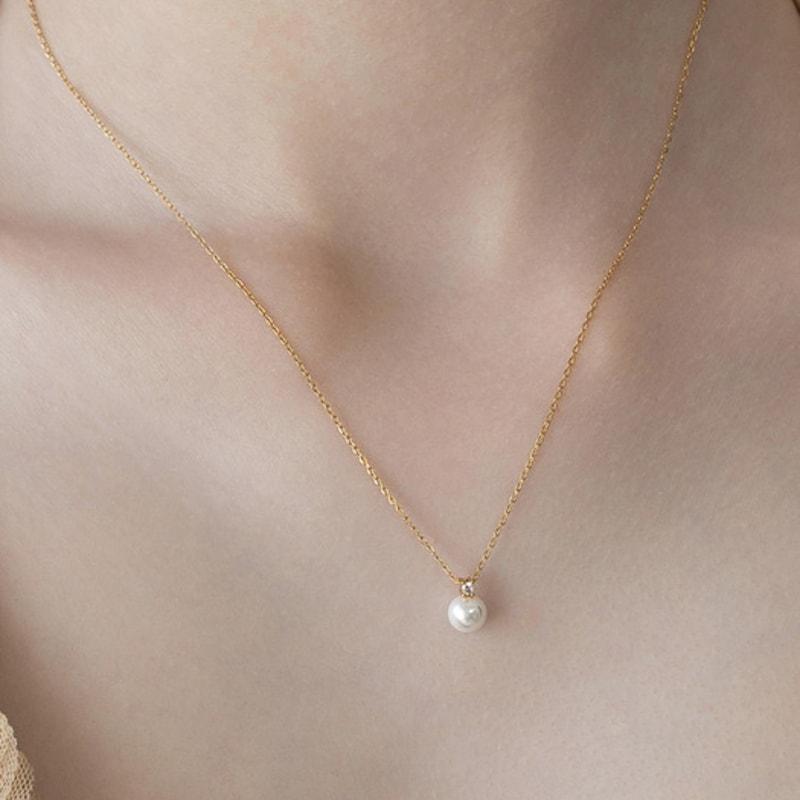 TATIANA (925 Silver) 6mm  Pearl Necklace NZ2491