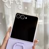 Luxury Candy Color Ring Silicone Finger Buckle Hard Shell Case For Samsung Z Flip 7 FE 6 5  Gradient Matte Shockproof Skin Cover