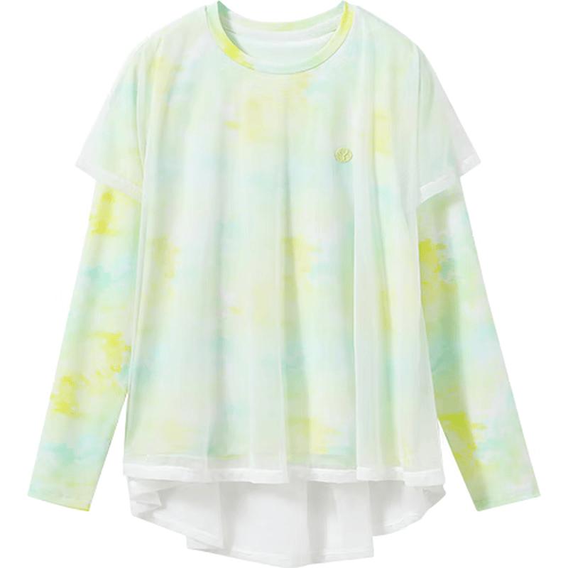 

YEEHOO Girls Quick-Dry Sun Protection Faux Two-Piece Sports T-Shirt 165