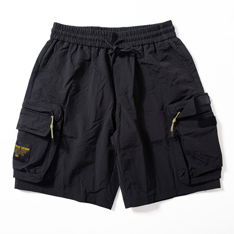 Shorts Men s Summer Thin American vintage Cargo Fifth Pants Japan fashion Fashion Brand Youth Ruan Handsome Loose Casual Middle Pants Black XL