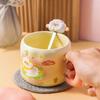Creative Cartoon Ceramic Cup with Lid Home Office Couple Water Cup Gift Box High Value Gift Ins Wind Mug