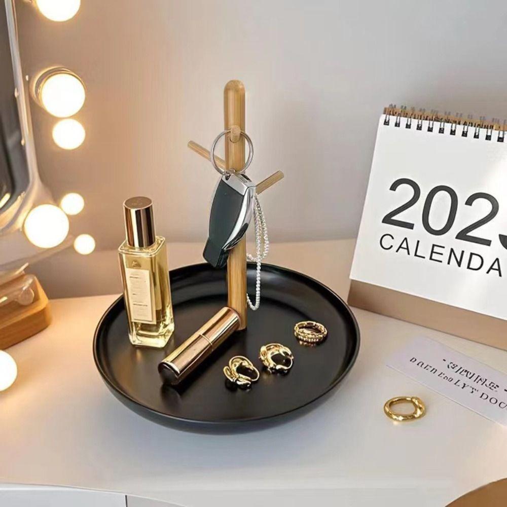 Simple Jewelry Hanging Rack Wooden Bathroom Shelf Miscellaneous Organizer Storage Tray Desktop