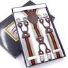 Men's Six-Clip Jacquard Wide Suspenders with Printed Webbing