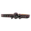 Unisex Rhinestone Skull Leather Belt - European Style Denim Waistband