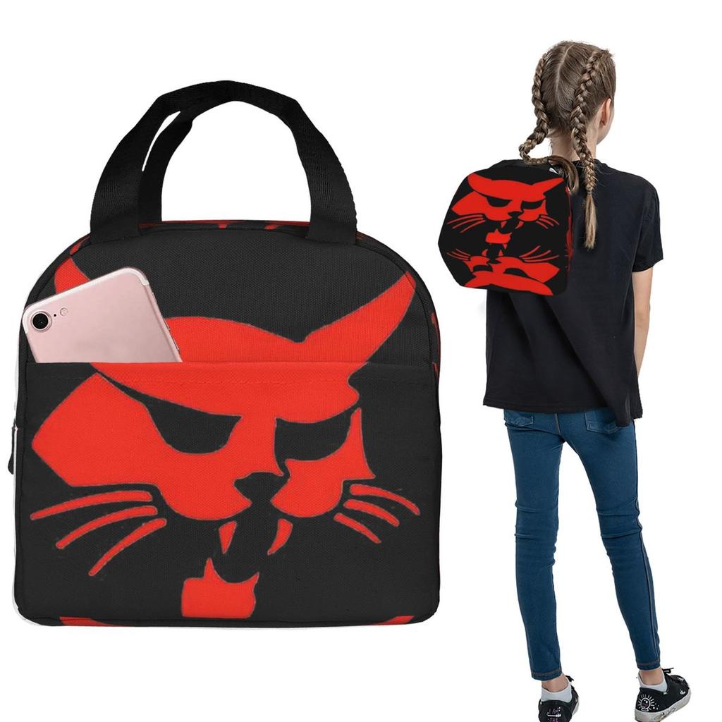 Bobcat Logo Insulated Lunch Bag for Women Children Portable Food Boxes Thermal Lunch Box Tote