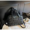 Luxury Fluffy Tote Bags Solid Color Quilted Shoulder Bag Large Capacity Handbags Women