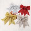 6Pcs Christmas Bows Hanging Decorations Gold Silver Bowknot Christmas Tree Pendant Bowknot Ornaments New Year Xmas Party Decor