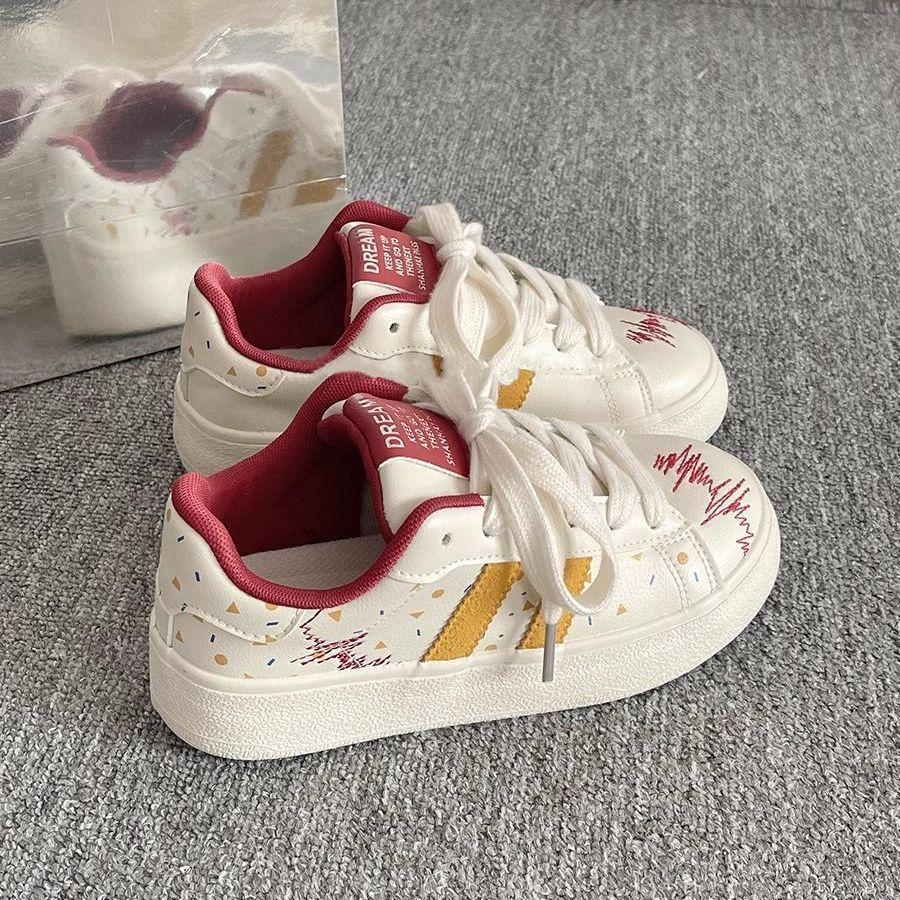 Dopamine board shoes women's new spring high-value versatile shoes platform-soled white shoes