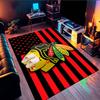 Chicago-Blackhawks Logo Bereichsteppich Geeignet für Innen- und Außenbereiche, Teppiche für Küchen, Häuser, Büros, Wohnzimmer, Heimdekoration, Weihnachtsgeschenk
