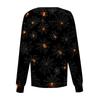 Womens Long Sleeve Button Front Cardigan Halloween Print Spider Web Pattern Lightweight Knit Top for Casual Wear and Work Uniform