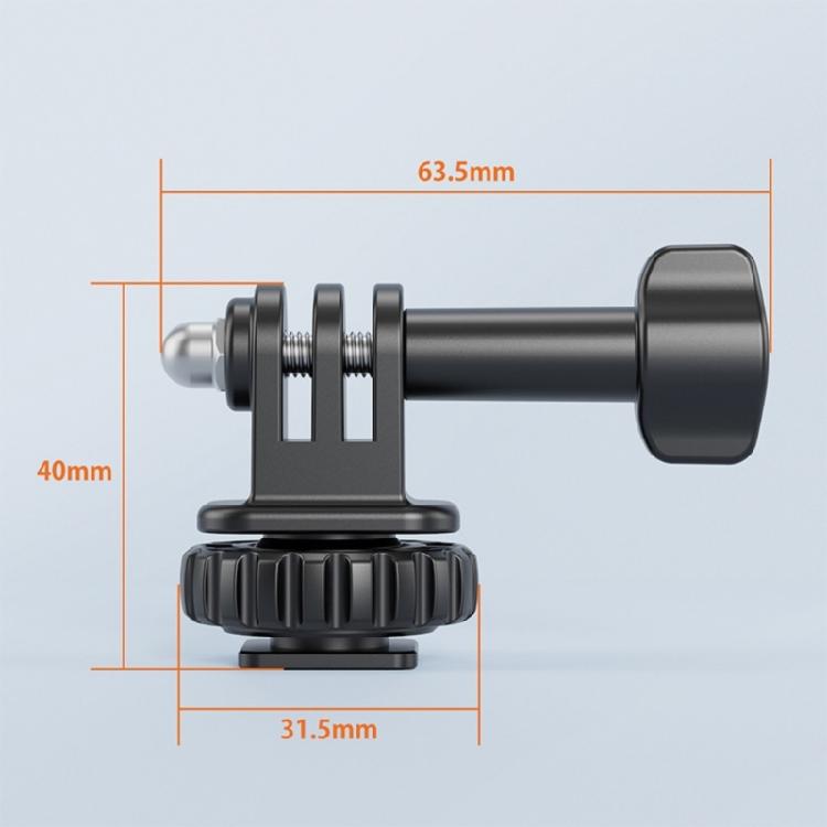 Rotatable Action Camera Cold Shoe Mount With 1/4 Screw Hole For Stabilizers Monopods And Outdoor Photography Equipment