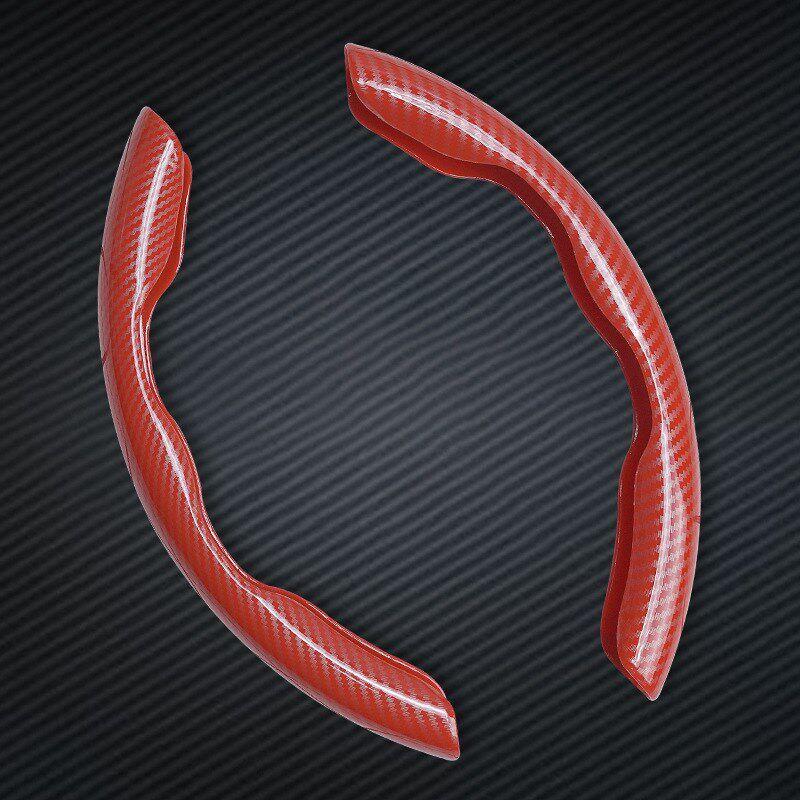 Car Steering Wheel Cover Carbon Fiber Pattern Ultra-Thin Non-Slip Four-Season Universal Handle Cover D-Type Sweat-Absorbent Interior Car Accessories