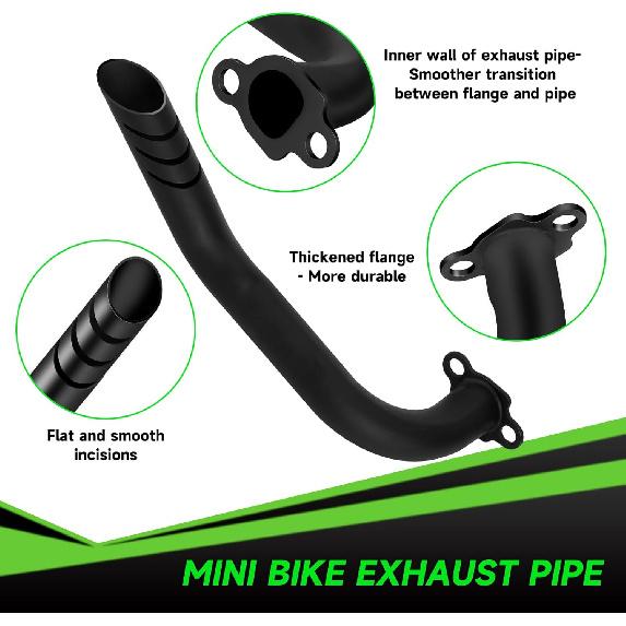 212Cc Exhaust Pipe Kit Compatible With Predator 212 196Cc 224Cc Coleman Mini Bike CT200U CT200U-EX BT200X KT196 Go Kart Baja Warrior GX160 GX200 OHV