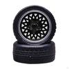 4 Pieces Hex Wheel Rims Car Accessories Rubber Tire 1/6 Flat Tires&Wheel for Modification RC