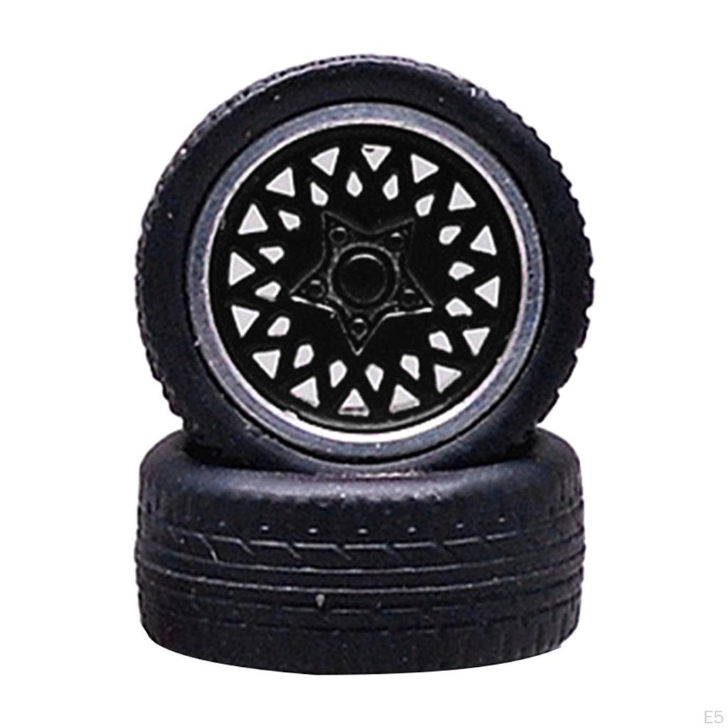 4 Pieces Hex Wheel Rims Car Accessories Rubber Tire 1/6 Flat Tires&Wheel for Modification RC
