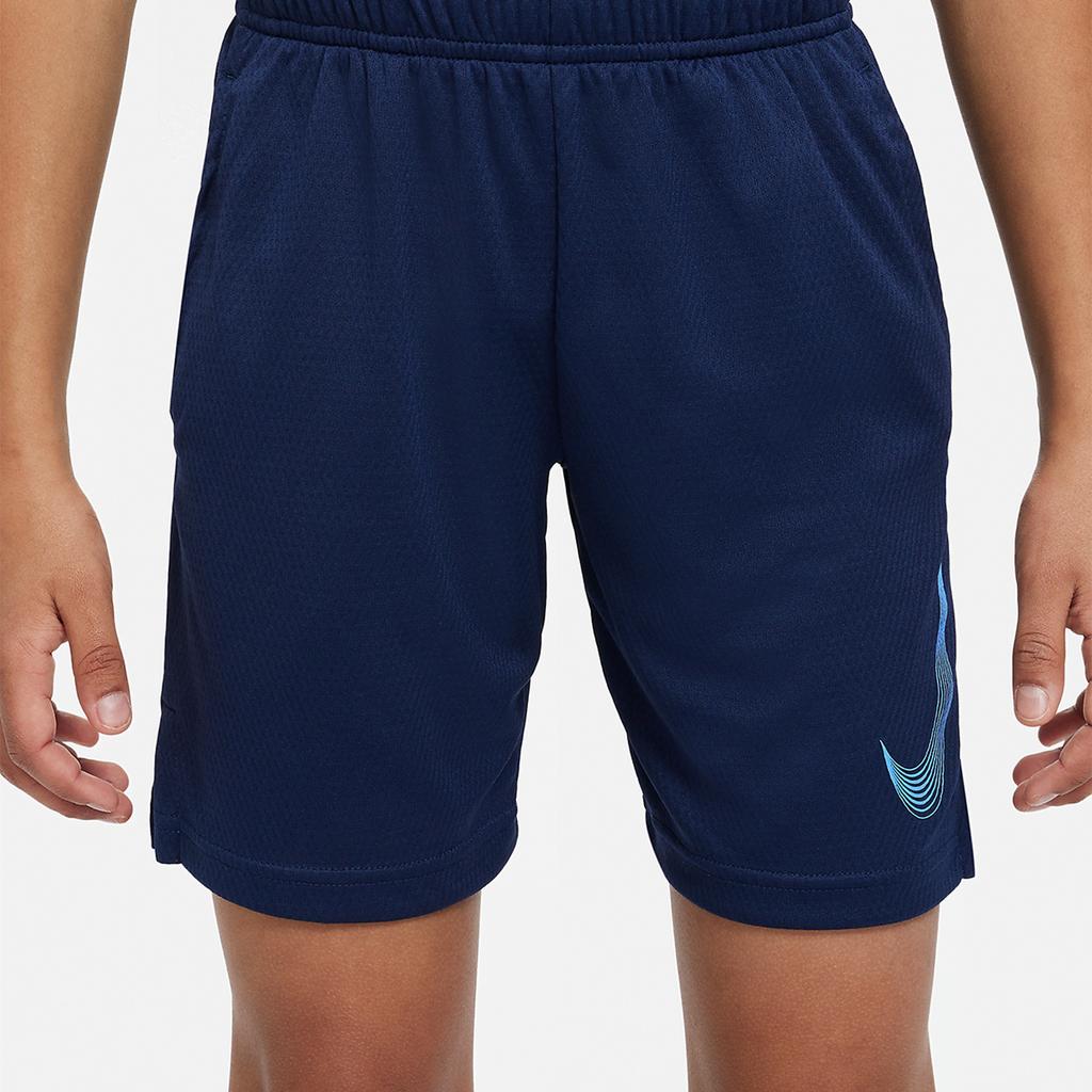 Nike Dri-FIT Logo Print Elastic Waist Straight Leg Kids Shorts Kids shorts Navy-Blue DM8537-410