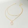 European & American Double Layer Evil Eye Pendant Necklace - Trendy Alloy Retro Chain for Women