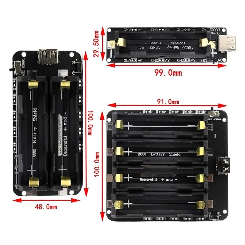 18650 Battery Holder With Single Compartment Support Usb 5V/2A 3V/1A V3 Battery Shield Battery Charging Module For Raspberry Pi