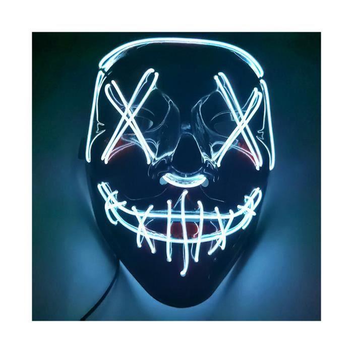 Masque LED - ROKOO - Halloween - Effrayant - Cosplay - Couleur aléatoire