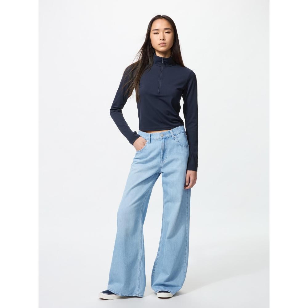 Uniqlo Airism SofT Dlouhý rukáv s polovičním zipem