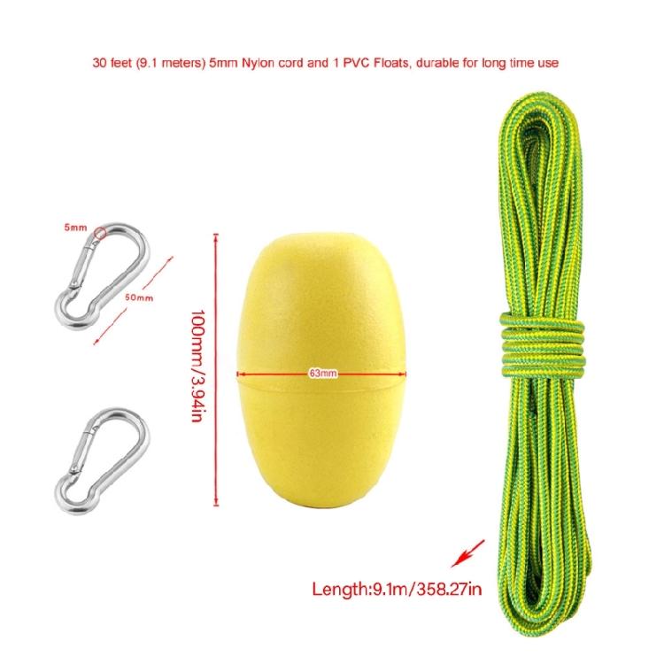 Kayak Accessory Kayaking Boat Buoy Float Leash Marine Rope Drift Anchors Tow Throw Leash Kayak Throw Line with Hook