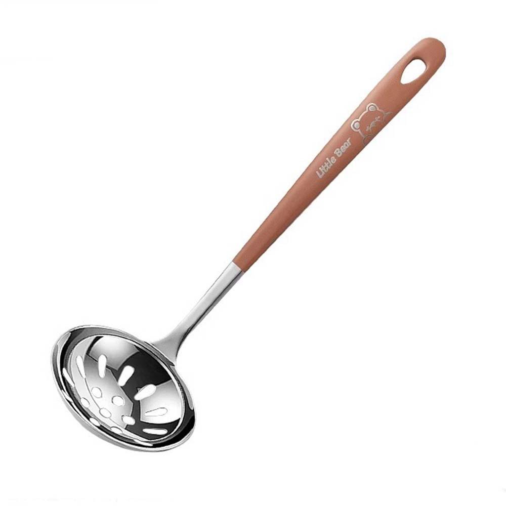 Hot Heat-resistant Hot Pot Ladle Thickened Stainless Steel Hot Pot Spoon Cute Bear Pattern Household Soup Ladle Spoon Home
