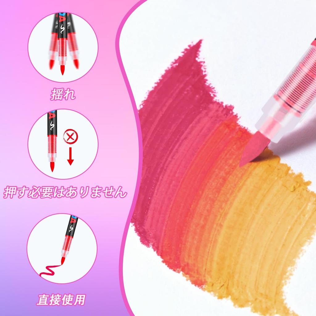 Acrylic Marker 48 Direct Ink Acrylic Paint Waterproof Acrylic Paint Pens for and Pens, Colors, Type, Water-Based Pens, Water-Based Markers, Glass,