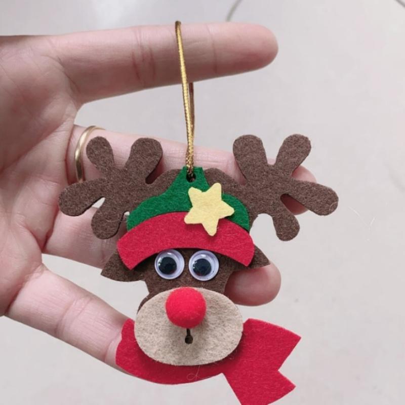 Neue Niedlichen Tier Cartoon Weihnachten Filz Anhänger Rentier Weihnachtsbaum Anhänger Party Navidad Dekorative Anhänger Urlaub Lieferungen