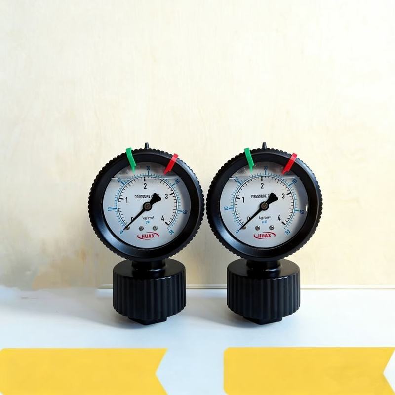 Xin Tester PP Diaphragm Pressure Gauge Plastic Double Sided PCB 2 Anti-corrosion Water Pressure Gauge 10kg 1 4 7kg PVC Acid