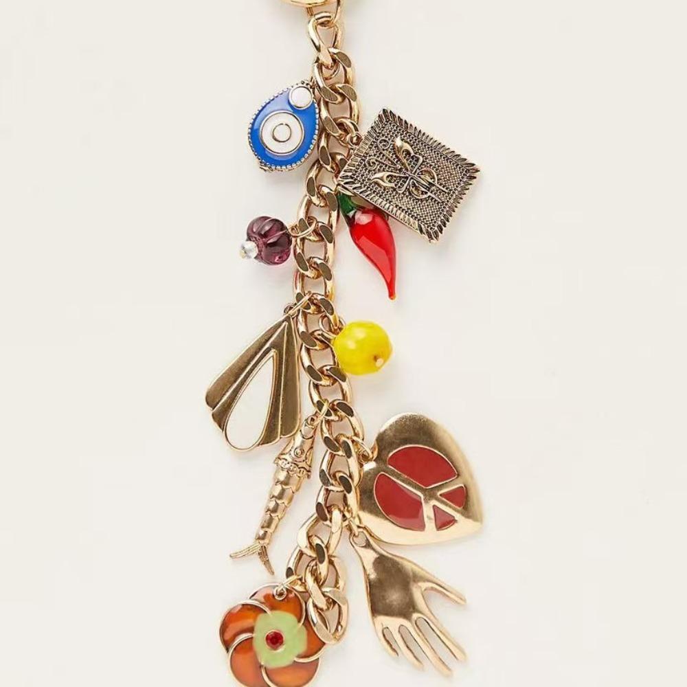 Stylish Lanyard Turkish Evil Eye Pendant Beaded Tassel Key Chain  Girls Gifts