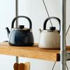 [.co.jp Exclusive] Fuji Enamel Kettle, 2.5L, Paynes Gray, Glass Lid for Easy Viewing and Wide Mouth for Easy Cleaning. Compatible with Induction and G