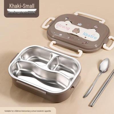 ZISIZ Stainless Steel Compartmentalized Insulated Lunch Box with Bag