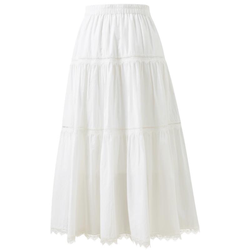 

Sancai 2026 Spring High-Waist Pure Cotton A-Line Long Skirt M