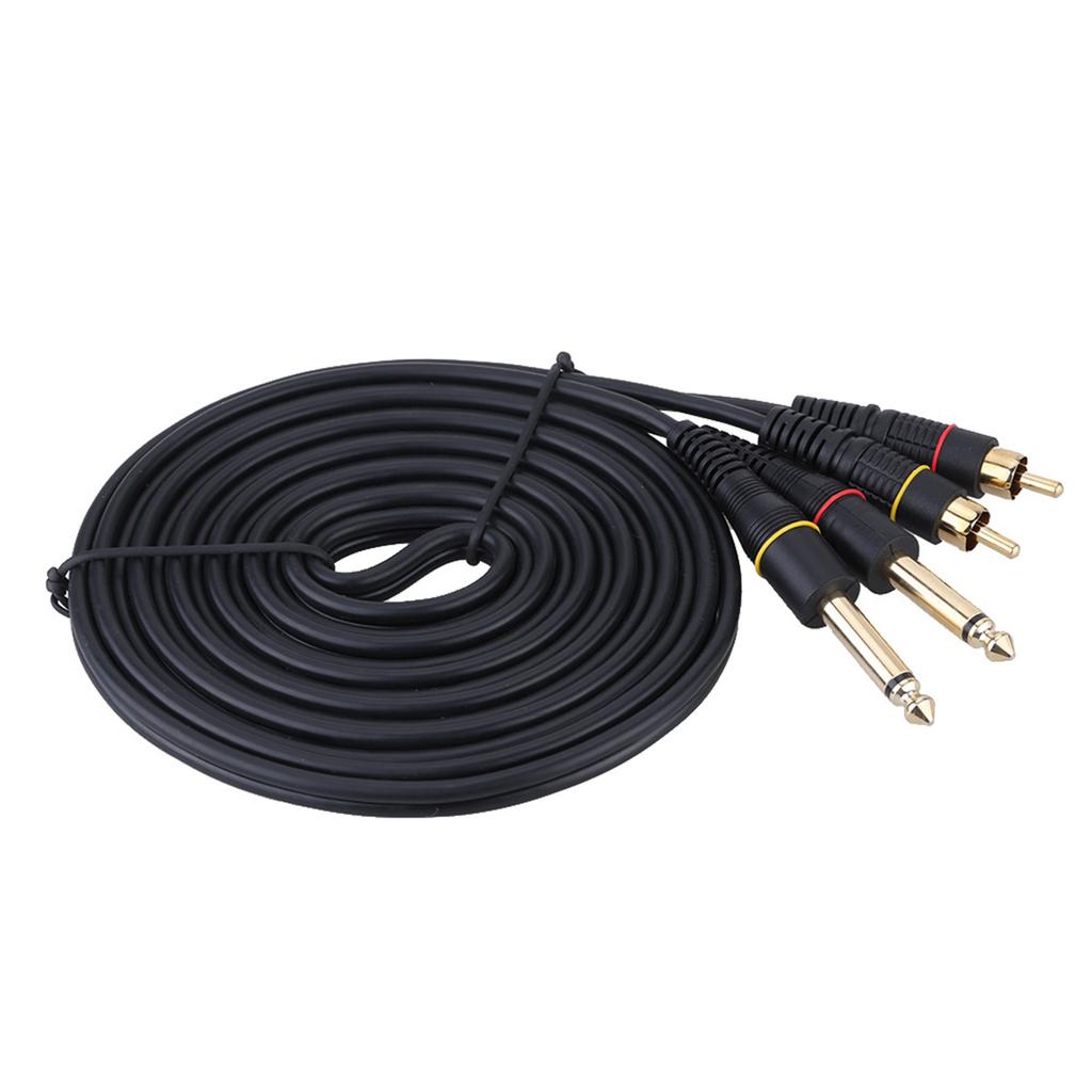 10ft Dual   Male   to Dual 6.35mm 1Celsius4  TS Male Plug Stereo   Cable Cord Wire for Mixer AV Amplifier