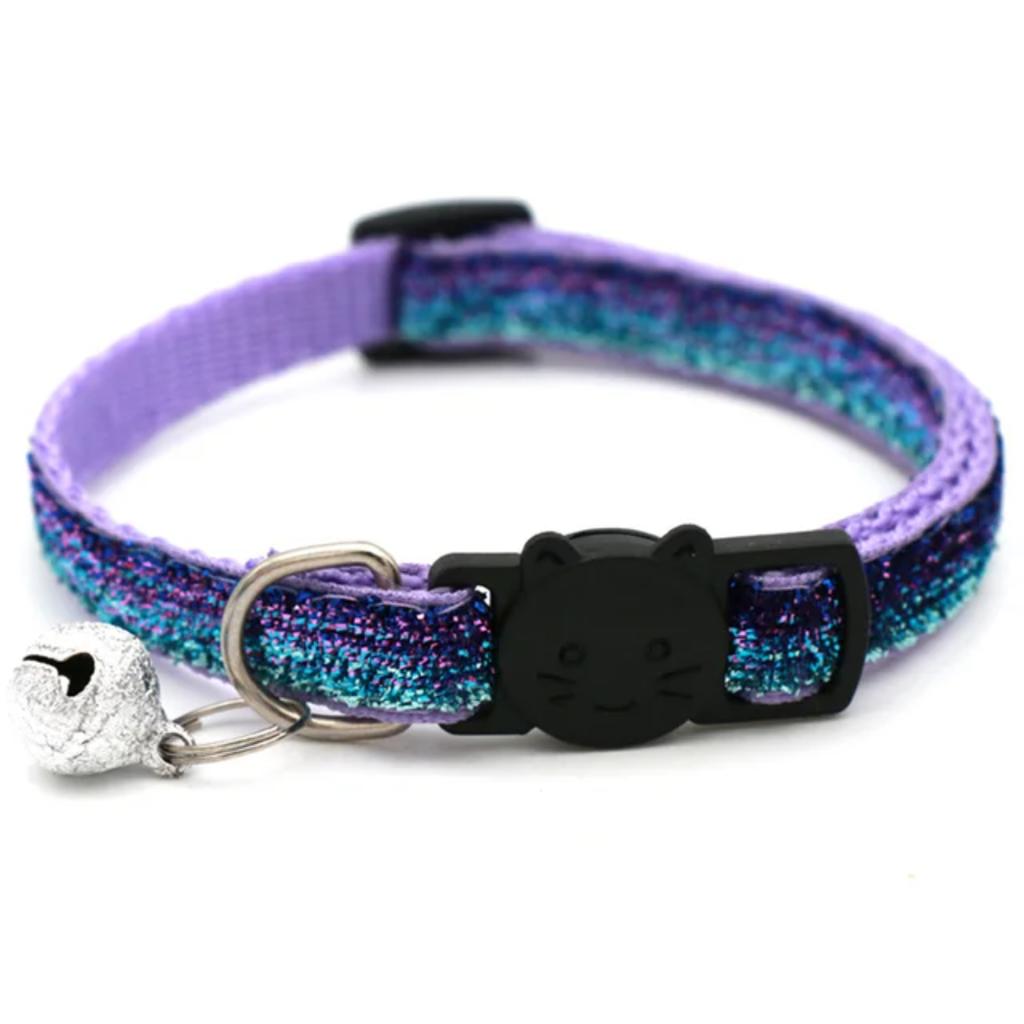 New Adjustable 2024 Cat Collar with Bell Breakaway - Sequin Neck Strap for Kitten Cat - Stylish Pet Supplies and Puppy Accessori