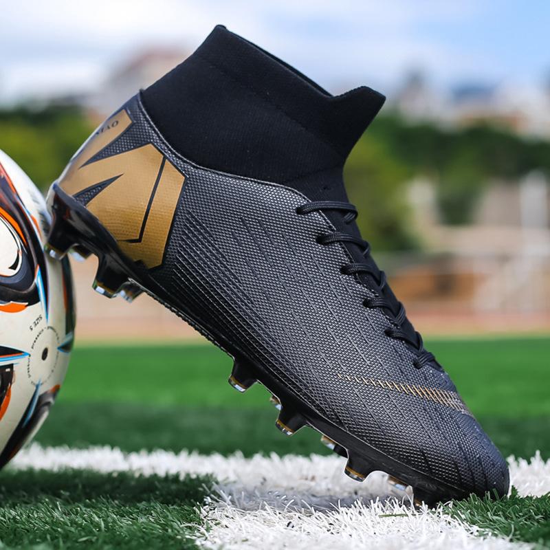 Training Nails Spikes 2025 Students Grass Broken Sneakers Competition Football Shoes Men's High Top New Teens