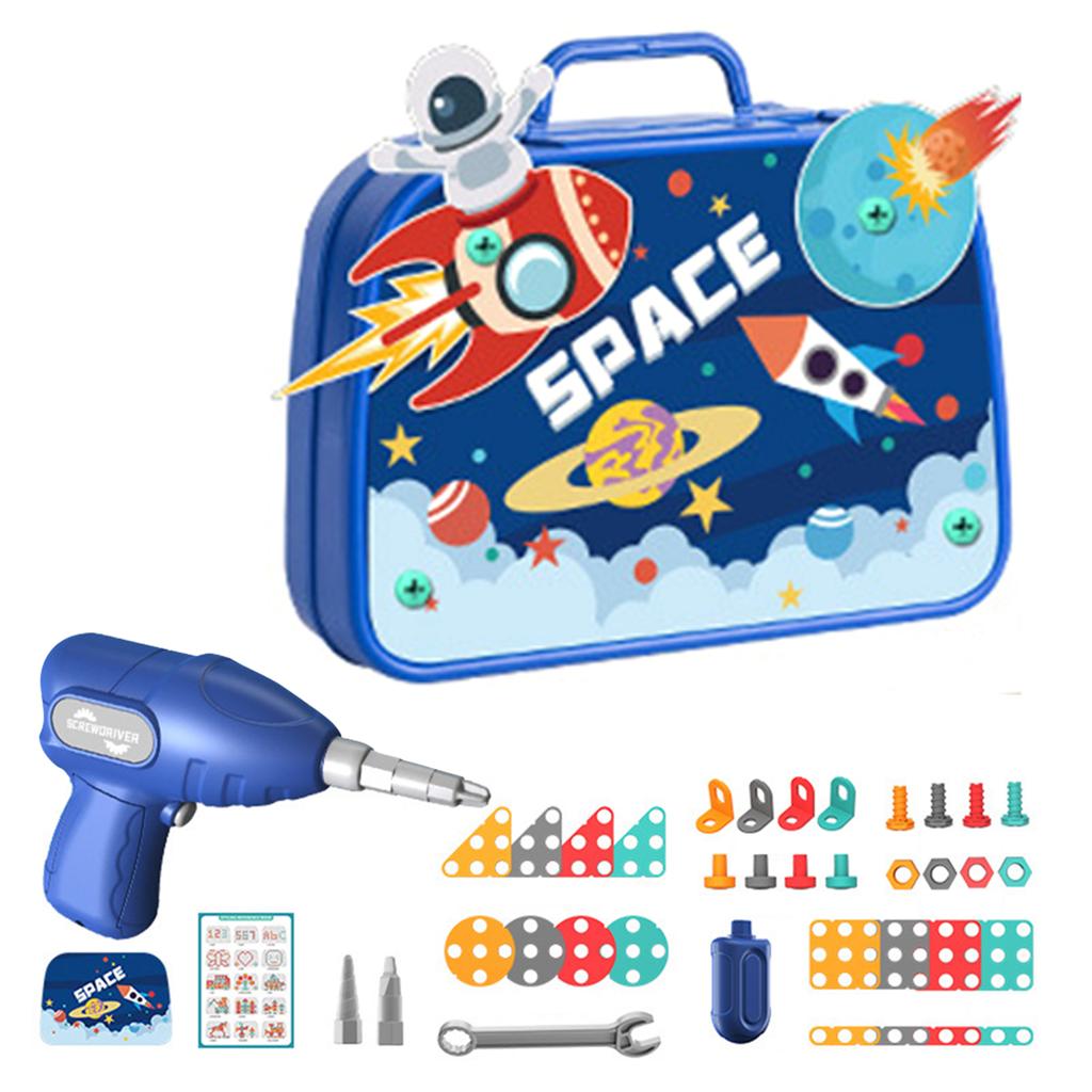Children Electric Drill Toolbox Driller Games Educational Puzzle Tool Toy for Boys Montessori Screw Puzzle Kid Pretend Play Toys