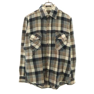 COUNTRY Squire byBlock 80s Vintage Check Long Sleeve Shirt Gray Men's Used