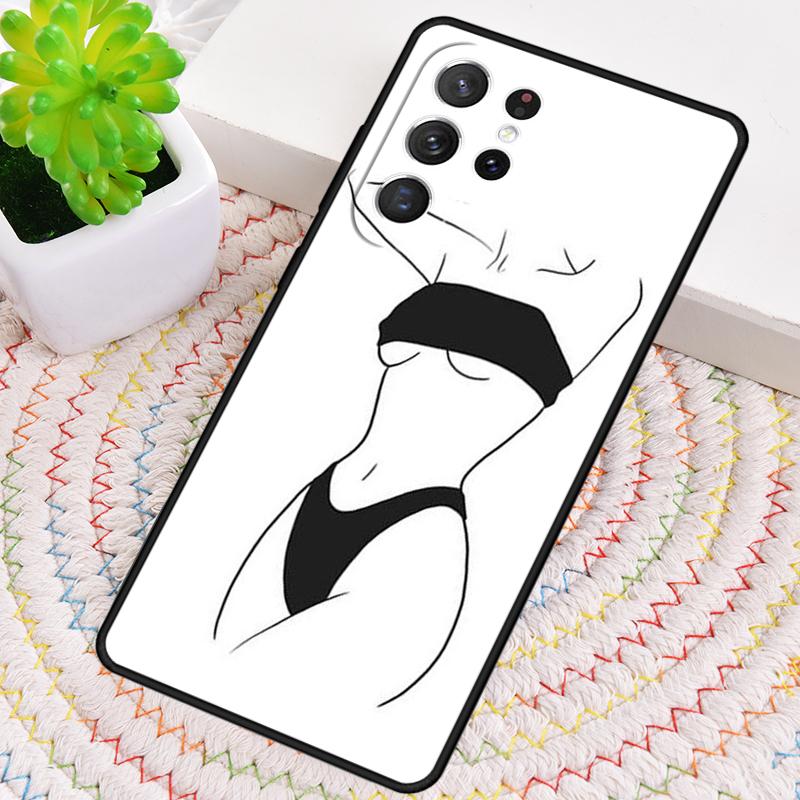 Woman Body Line Art TPU Phone Case For Samsung Galaxy note 10 pro S26 S25 S24 S23 S22 Ultra Plus S21 FE S20 Shockproof Cover