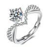 Moissanite Diamond Ring, Imitation Diamond Women'S Light Luxury, Niche High-End Delicate Ring
