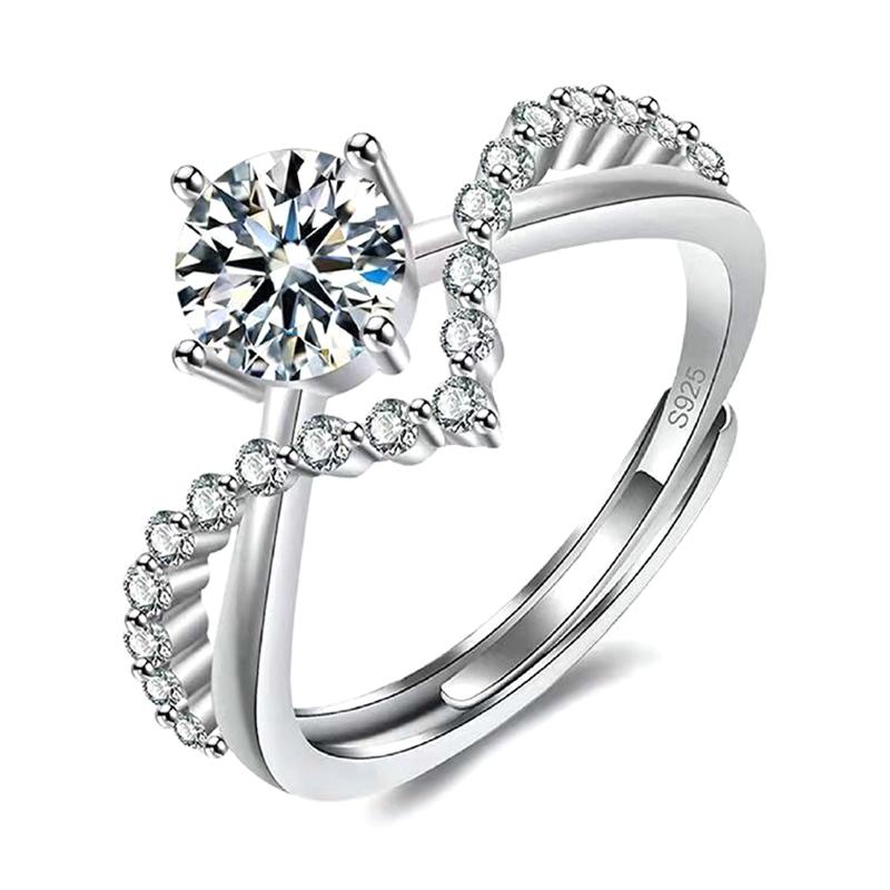 Moissanite Diamond Ring, Imitation Diamond Women'S Light Luxury, Niche High-End Delicate Ring