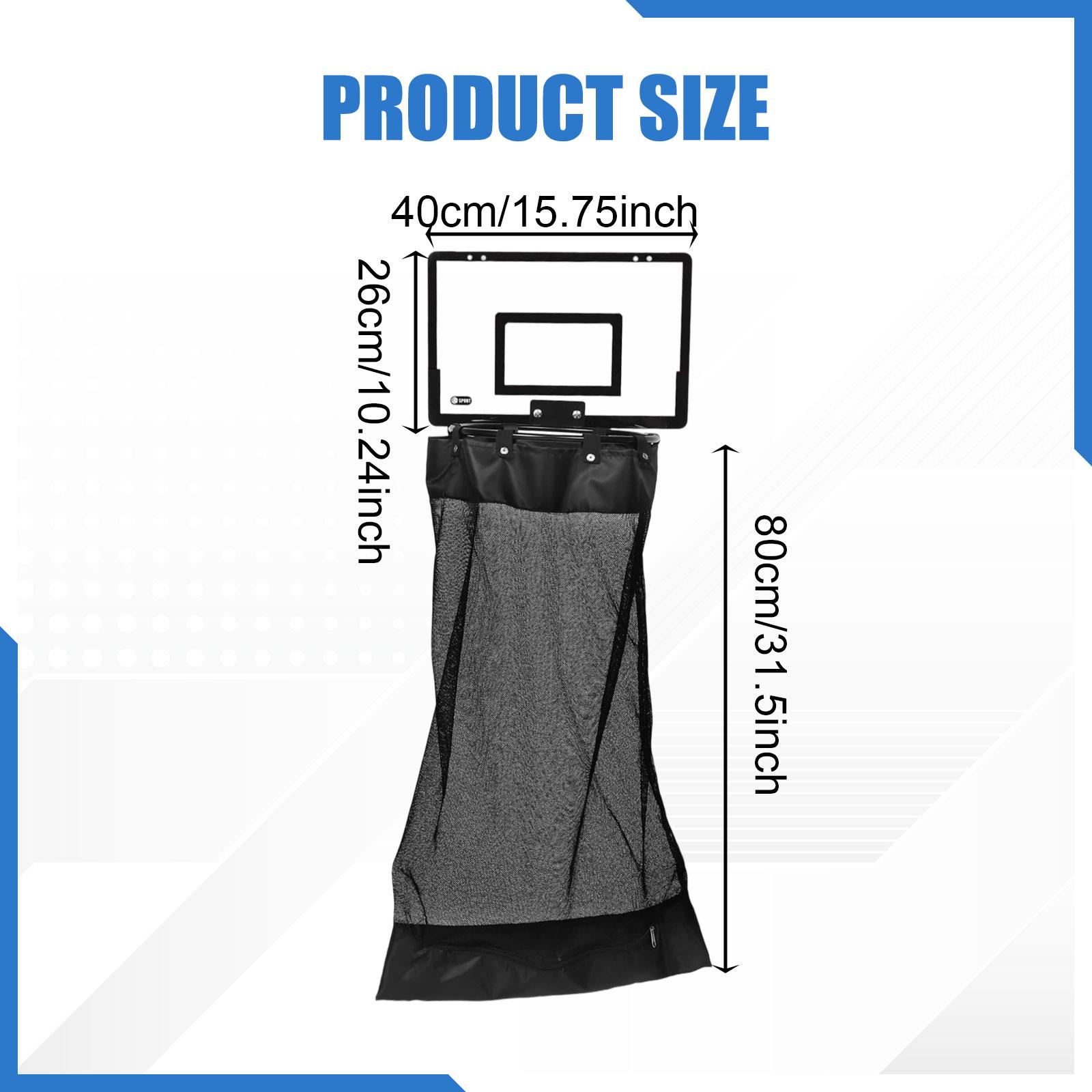Hanging Laundry Hamper Bag Sturdy Laundry Basket for Household Bathroom Dorm Over Door Basketball Hamper Mesh Laundry Basket чёрный