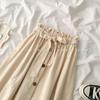 2025 Women's Korean Simple A-Line Midi Skirt: High Waist, Elastic, Versatile for Spring and Autumn