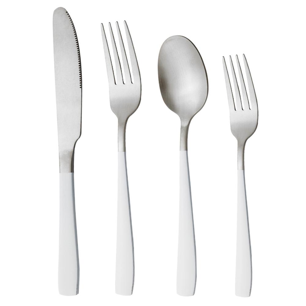 Matt 4stk Rose Gull Servise Rustfritt Stål Sett Knivgaffel Skje Dessertgaffel Bestikksett Servise Kjøkken Western Matsett