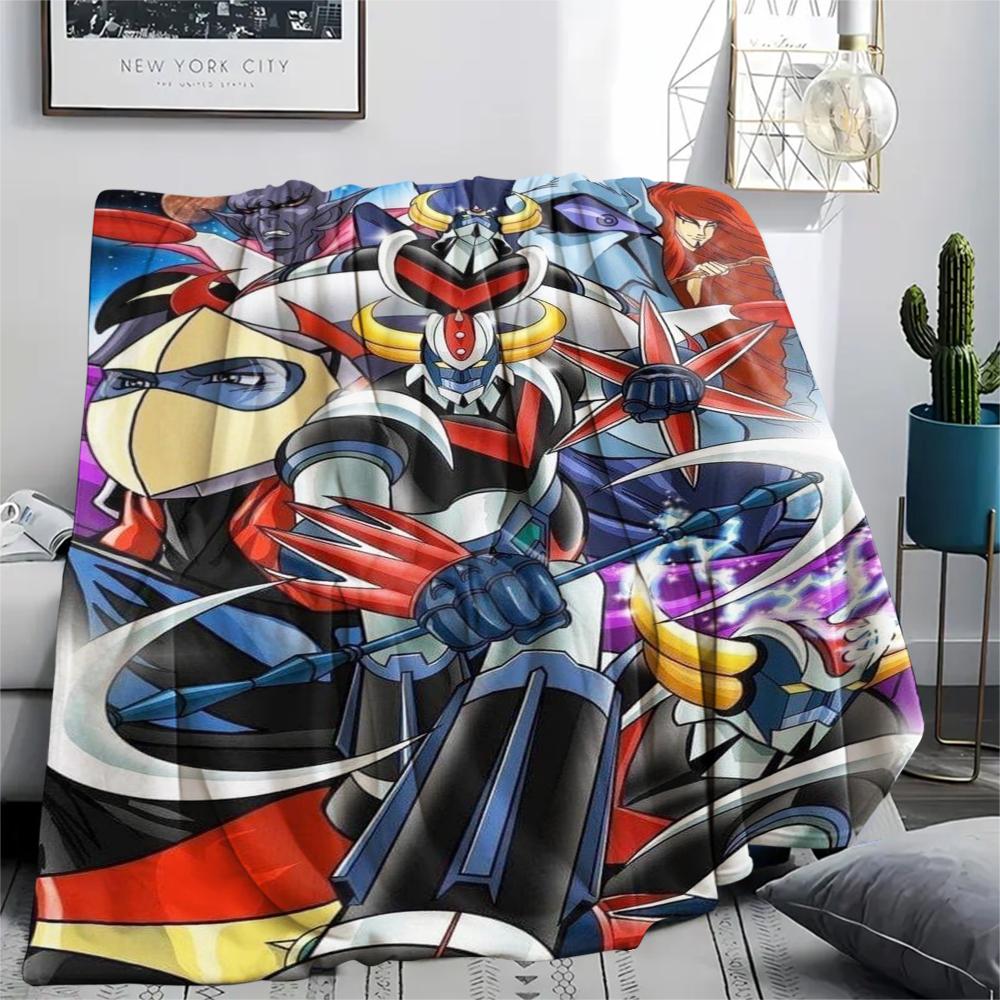 1 Stück Grendizer Goldorak Druck Flanelldecke, Hohe Qualität, Bequem für alle Jahreszeiten, Heimdekoration, Wärme und Komfort, Perfekt für Weihnachtsgeschenke 51