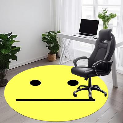 1 Stück Neutraler Gesichtsemoji Stuhl Teppich für Büro, Weich, Rutschfest Polyester Matte, Büro, Wohnzimmer, Schlafzimmer, Langlebiges Polyester yy251207113