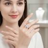 Zircon Rotatable Ring Star Rhinestone Crystal Flower Ring Flower Opening Ring  For Women