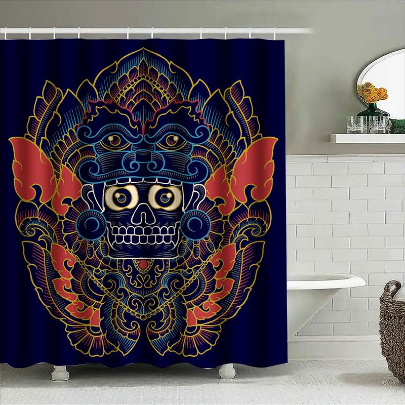 

Tuniu Balinese Demon Shower Curtain Unique Wall Decor Tribal Art Room Decor Bathroom Decor W60H190(CM)-1 Pcs