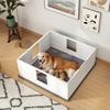 Whelping Box for Dogs with Whelping Pad, Adjustable Entrance, Non-slip Foot Pads, for Large Dogs, 124 x 120cm